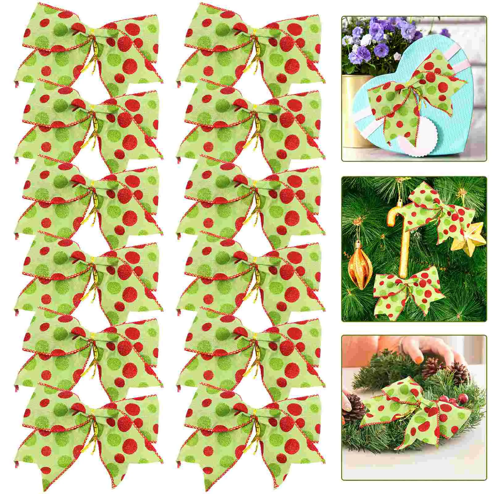 

Christmas Bows Decoration Christmas Bowknot Xmas Wreaths Bowknot Ornaments Weaving Christmas Bow Christmas Decor DIY Bow