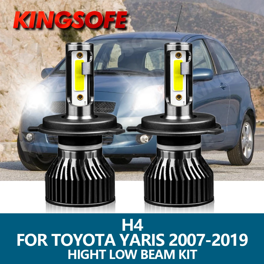 

2Pcs LED Headlight H4 Car Light 12000LM 72W 6000K White COB Chips Hight Low Beam Bulbs Kit For Toyota Yaris 2007-2019