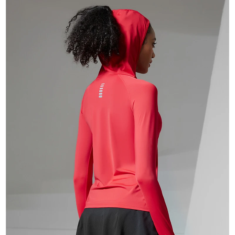 Women Sports Hooded Golf Tennis Yoga Long Sleeve Gym Fitness Running Soft Shirts Athletic Workout Sportswear Training Tops