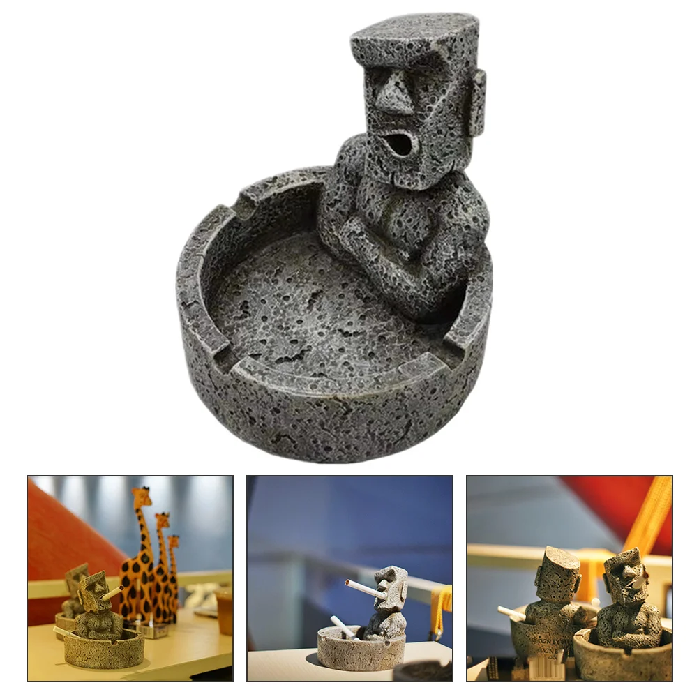 

1pc Moai Ashtray Nice Good Safe Desktop Decor Resin Craft for Home