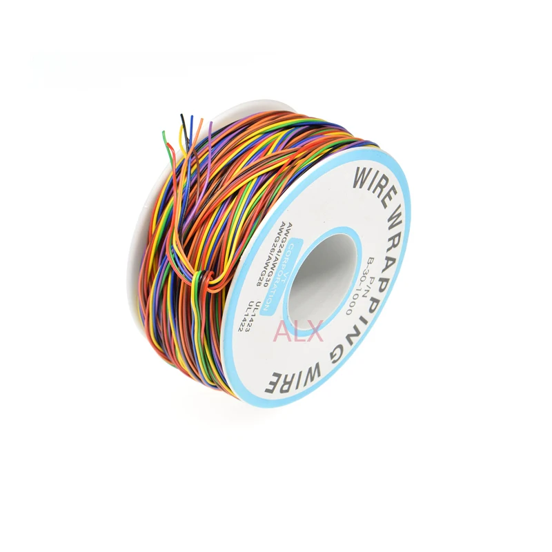 8 цветов P/N B-30-1000 30AWG цветной упаковочный провод, джампер, кабель, гибкий ПВХ электронный проводник, соединитель провода для печатной платы