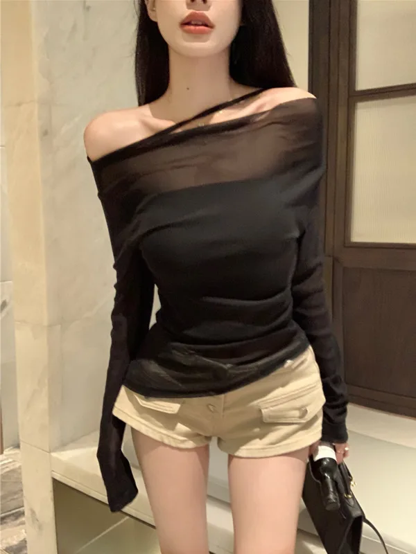 Пикантный Женский комплект с острыми девушками на раннюю осень микро-прозрачная