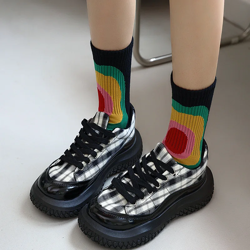

Разноцветные забавные носки, повседневные модные длинные носки в стиле хип-хоп для Скейтборда для мужчин и женщин, винтажная уличная одежда...