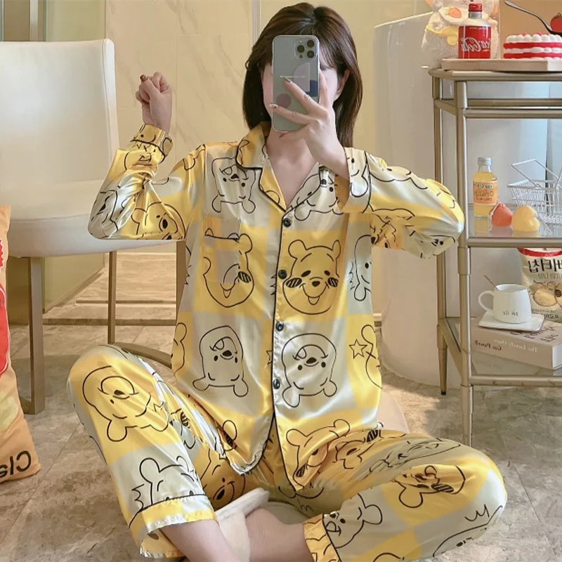 

Disney Pajamas Set Mickey Mouse Donald Duck Cartoon Print 2-piece Set Spring Autumn Comfortable Set Long Sleeve T Shirts + Pant