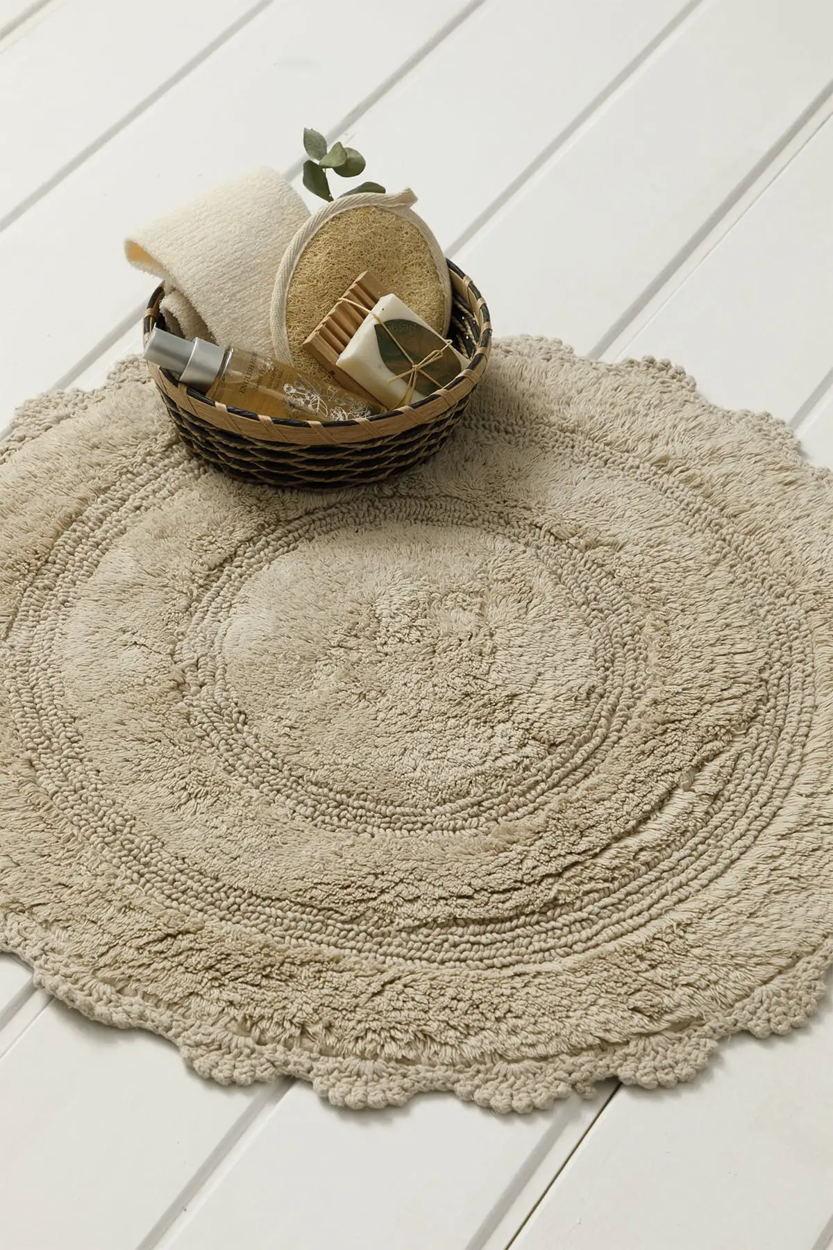 

Цирковой хлопковый коврик для ванной 60x60 см, цвет камня