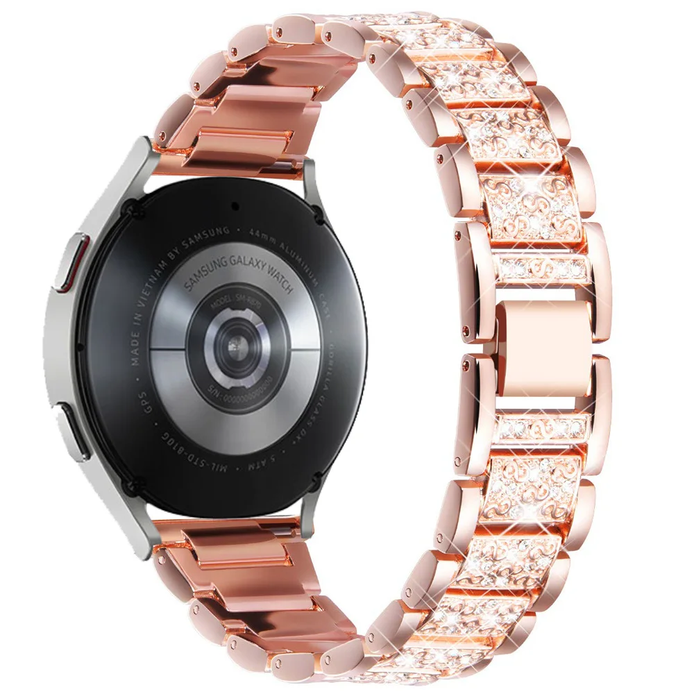Фото Браслет металлический для Samsung Galaxy Watch 7/6/5 pro/4/Classic/active Gear s3, бриллиантовый браслет для Huawei GT/2/GT2/3 Pro 4, 20 мм 22 мм №2