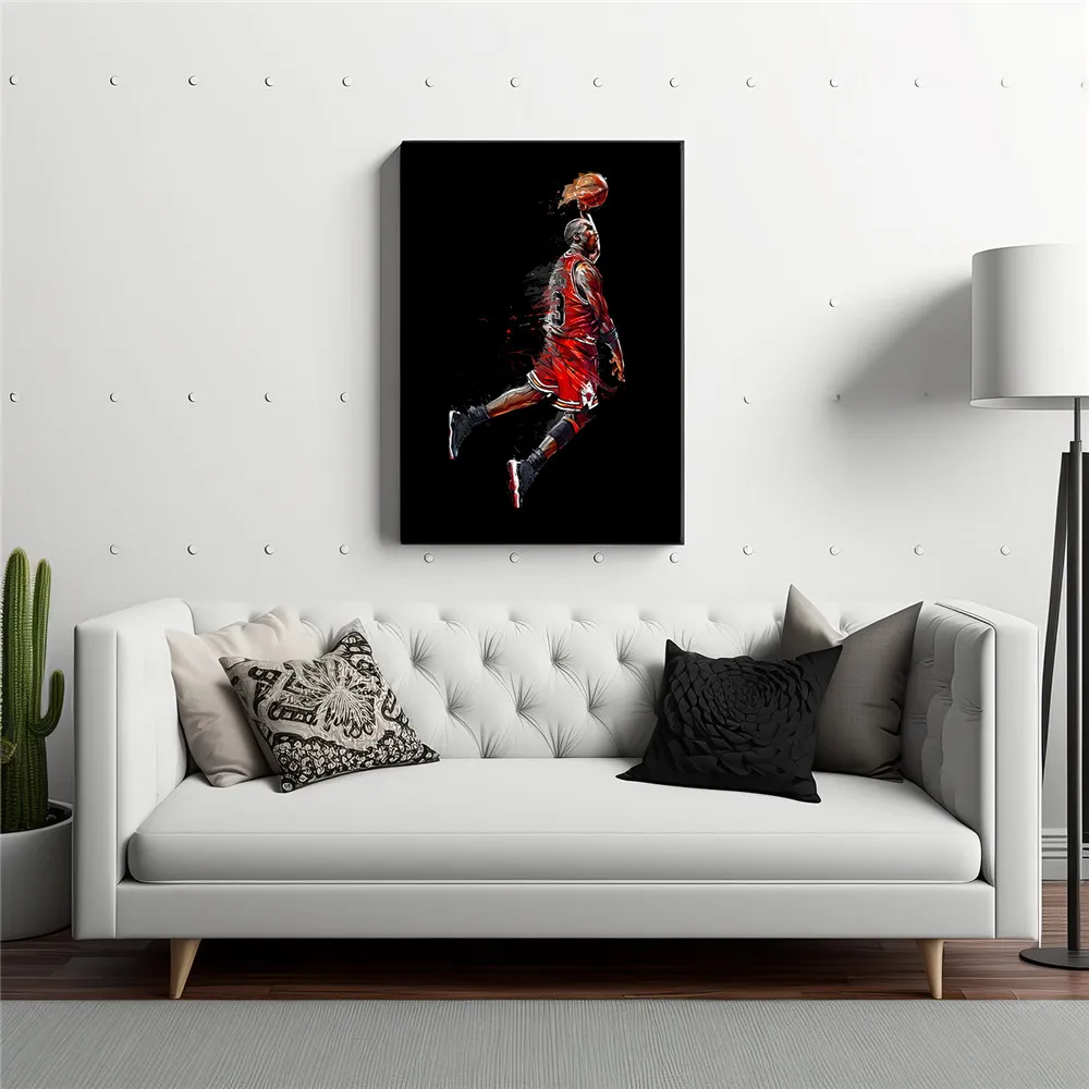 Настенная картина черного цвета для съемки баскетбола современная спортивная