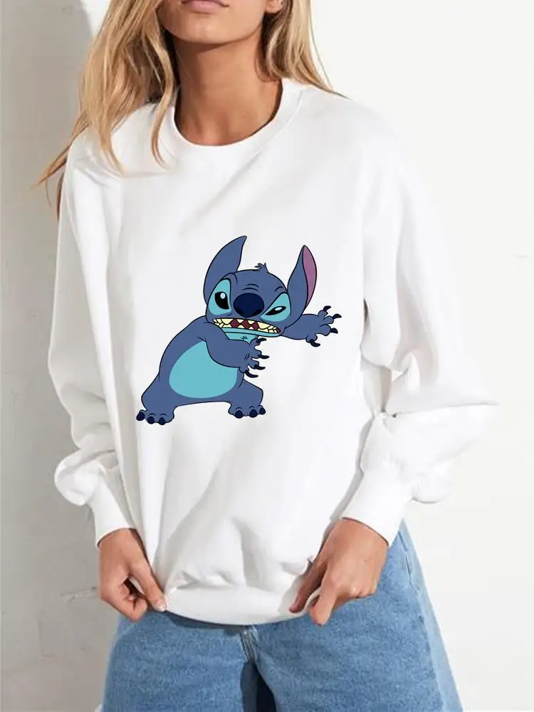 

Women Holiday Stitch Print Lady Cartoon Watercolor 90s Fashion Clothing Clothes Pullovers Ladies Female Graphic Sweatshirts