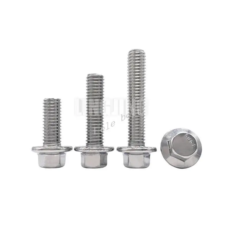 

1/10PCS M5 M6 M8 M10 M12 A2-70 304 Stainless Steel GB5787 Hexagon Head with Serrated Flange Cap Screw Hex Washer Head Bolt