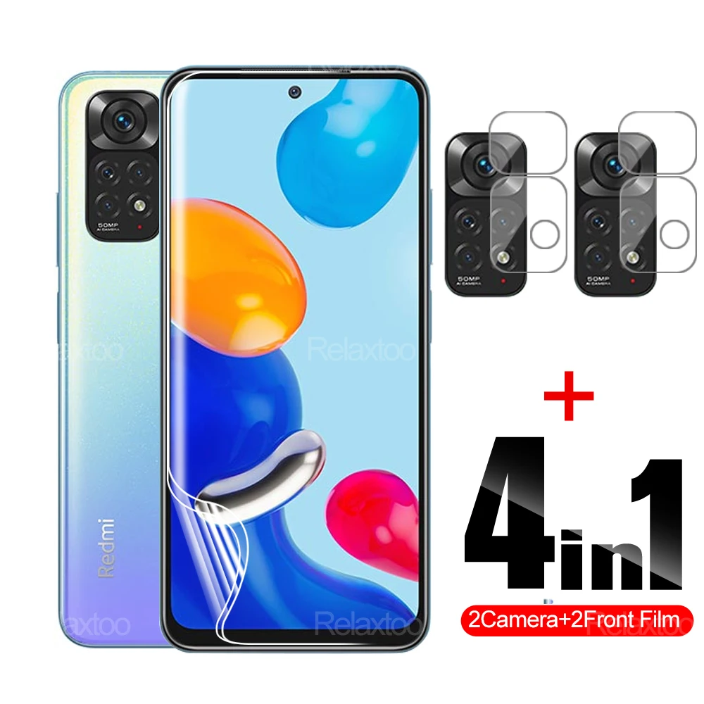 

4 в 1, Гидрогелевая Защитная пленка для камеры и экрана Xiaomi Redmi Note 11 Pro Note 11 s 11t