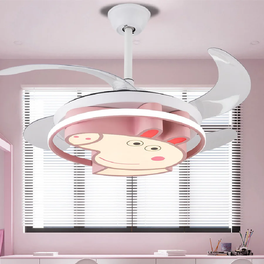 

Светодиодный потолочный вентилятор в скандинавском стиле, украшение для детской спальни, лампа для столовой, потолочные вентиляторы с дист...