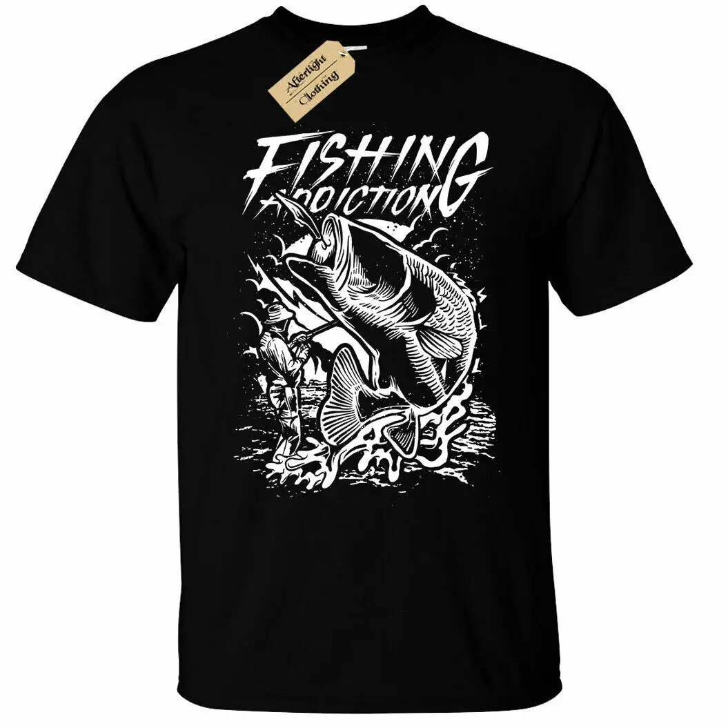 

Fishing Addiction T-Shirt Mens Fisherman Angling Anglers Gift Clothing Summer Cotton O-Neck Short Sleeve T Shirt New Size S-3XL