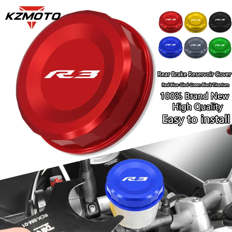 

High Quality For Yamaha R3 YZF-R3 YZFR3 2015-2021 2020 Motorcycle CNC Modified Rear Brake Fluid Reservoir Cap Cylinder Cover