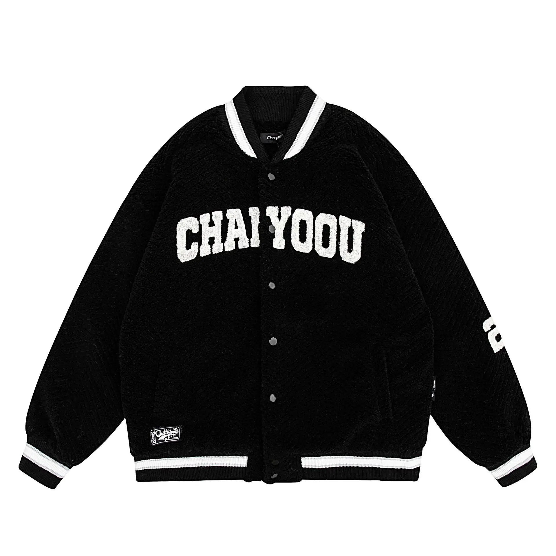 National tide soft waxy lamb wool baseball cotton clothing men and women winter couple lamb fleece jacket cotton clothing