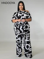 plus size long jumpsuit women 2022 costumes vintage one shoulder half sleeve printed wide leg overalls woman clothes workwear