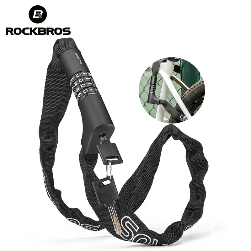

Замок велосипедный Rockbros дорожный портативный износостойкий из цинкового сплава с защитой от кражи