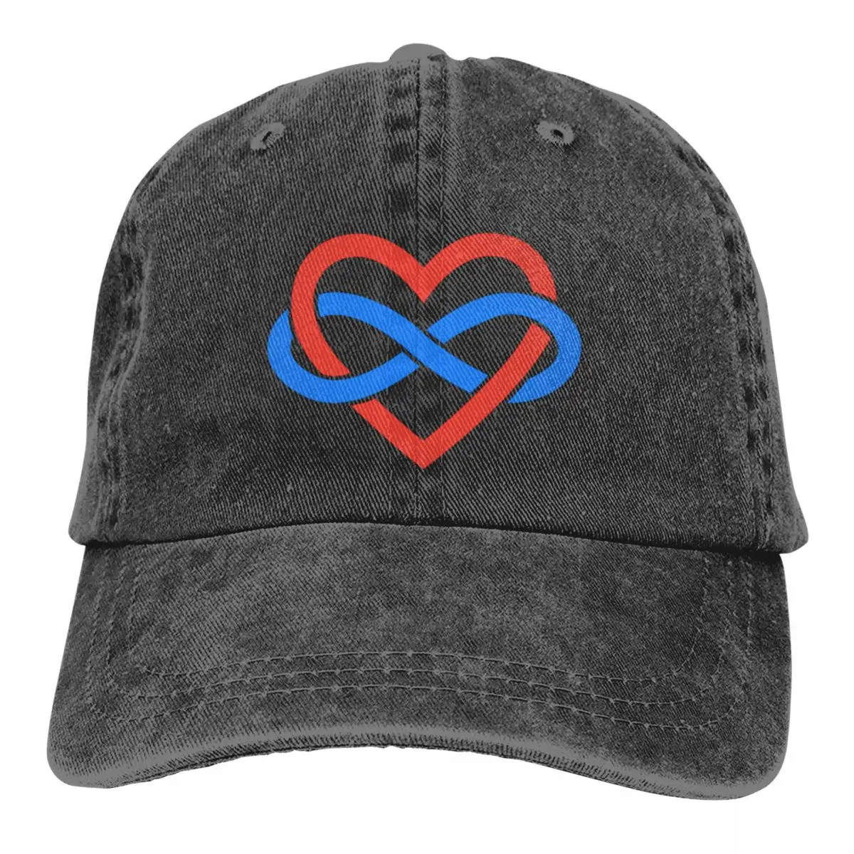 

Pure Color Dad Hats Polyamory Infinity Heart Women's Hat Sun Visor Baseball Caps Heart Peaked Cap