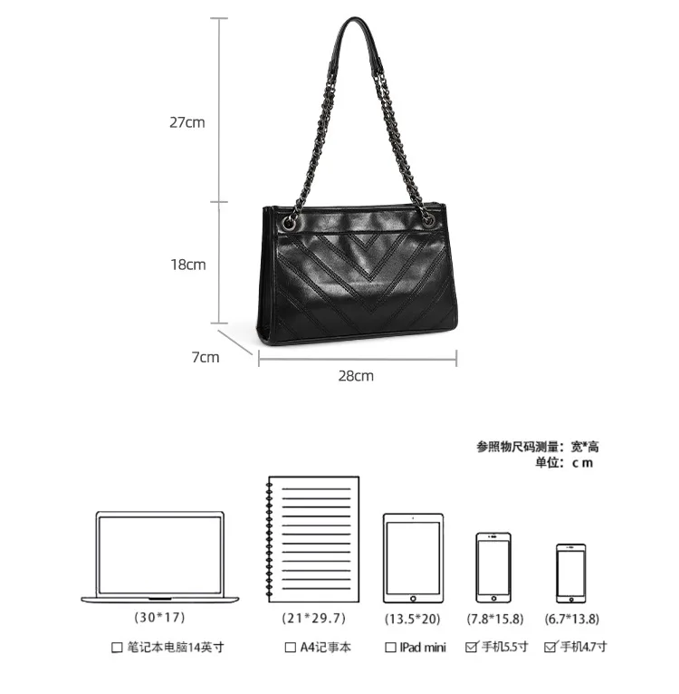 European and American fashion one shoulder messenger handbag New tote bag Women's bag large capacity chain tote bag 2022