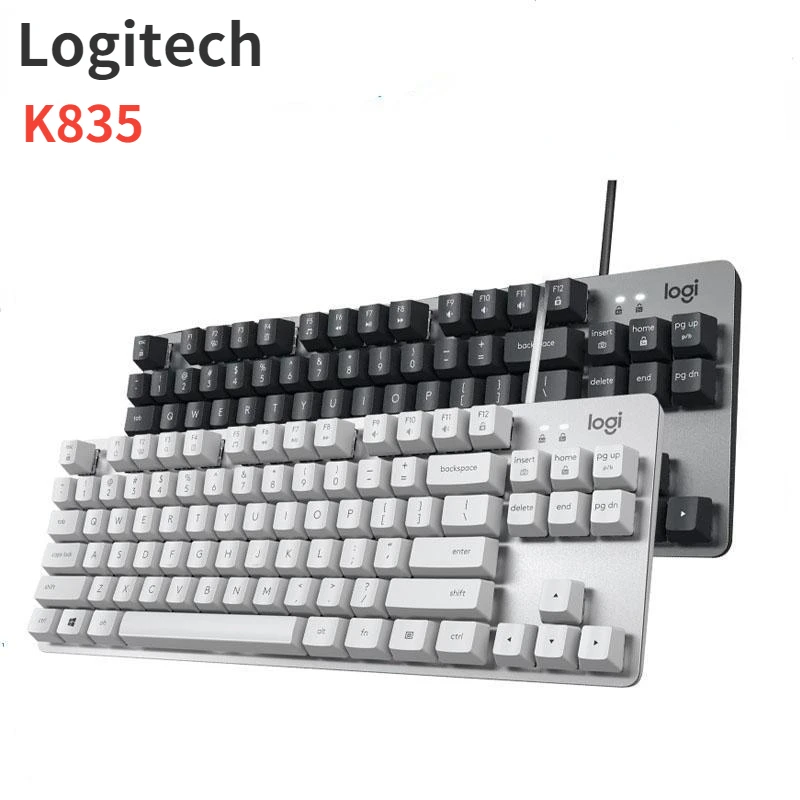 Logitech K835 Mechanical Keyboard Wired Gaming Keyboard TKL 84-key Floating Keycap For Desktop Laptop PC Office Gamer Keyboard