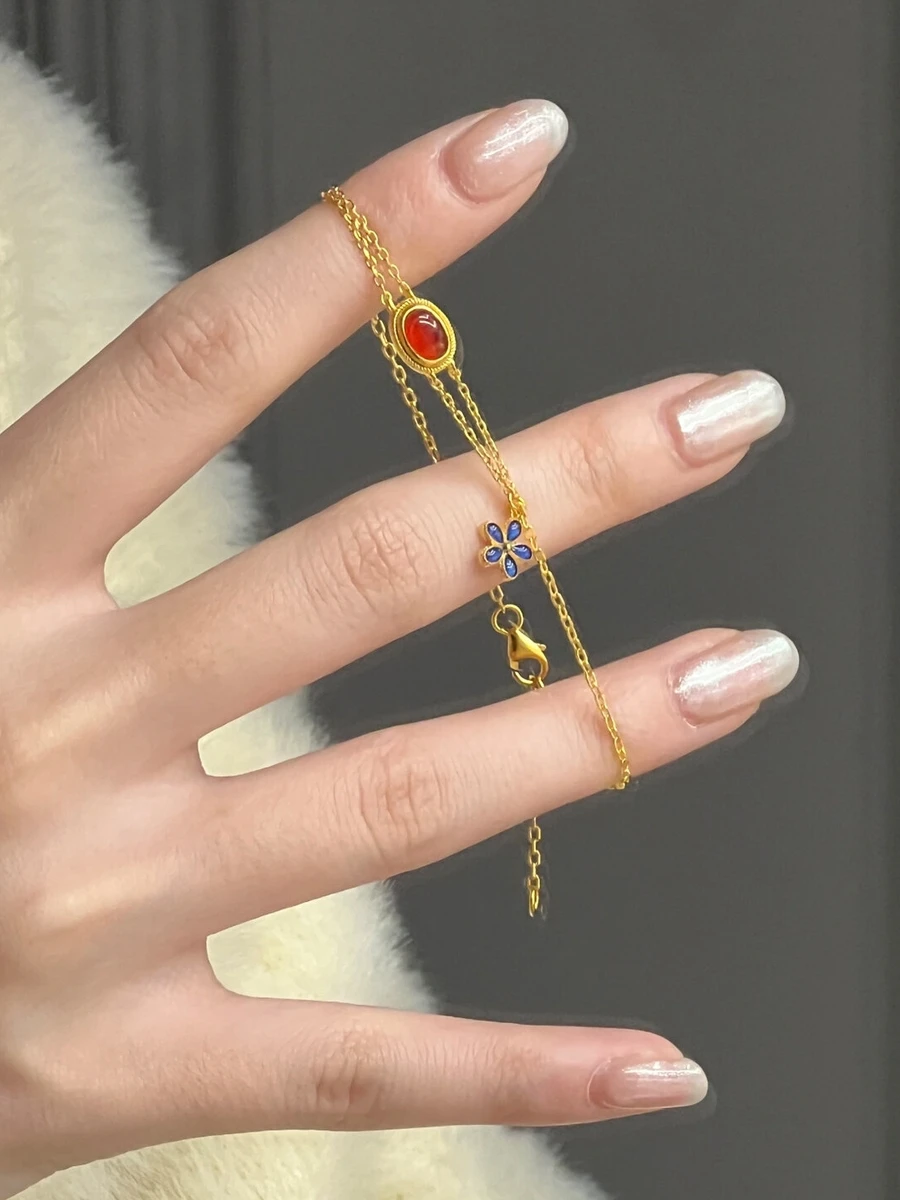 Классический ретро-дворцовый браслет с маленькой дворцовой птицей 8-каратное