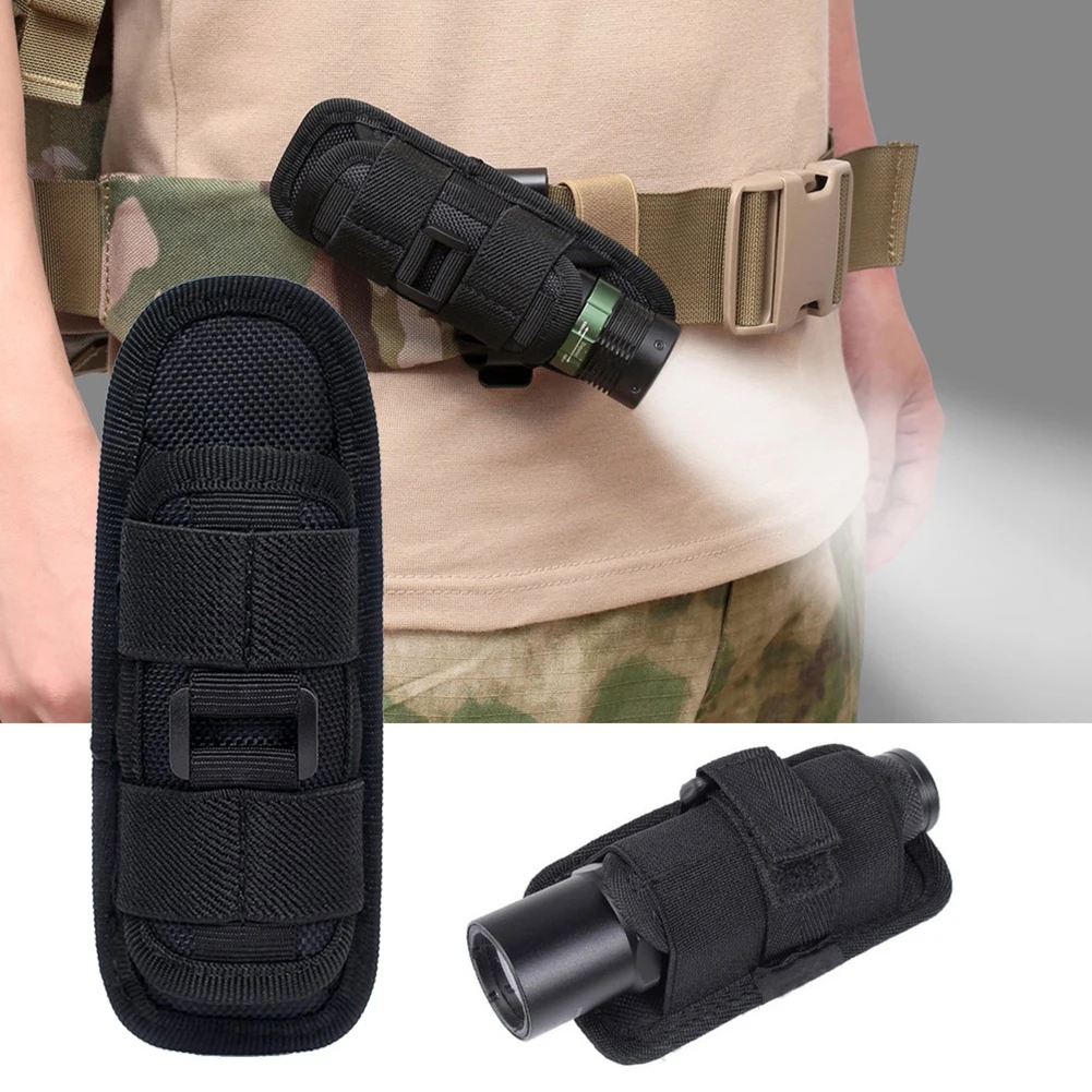 

360 Degrees Rotatable Flashlight Pouch Bag Torch Case For Belt Torch Hunting Camping Hiking Equipments Accessories