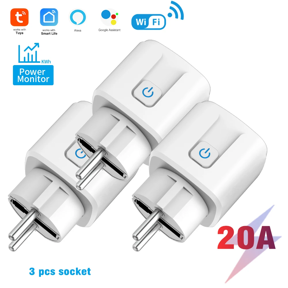 

Умная розетка Tuya 20A 1 шт