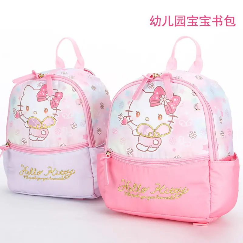 Hellokitty Kindergarten Backpack Preschool Cute Casual Pouch Girl Baby Spine-Protective Backpack Sanrio Waterproof