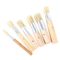 6pcs wooden handle watercolor painting stencil brush hog bristle acrylic oil painting brushes student professional art supplies
