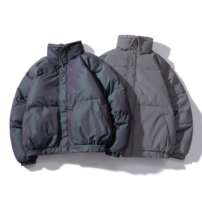 2022New Reflective Down Cotton Men's Fashion Brand Bread Men's Winter Men's Coat Thickened Men's Casual Winter Jacket Men  Jac