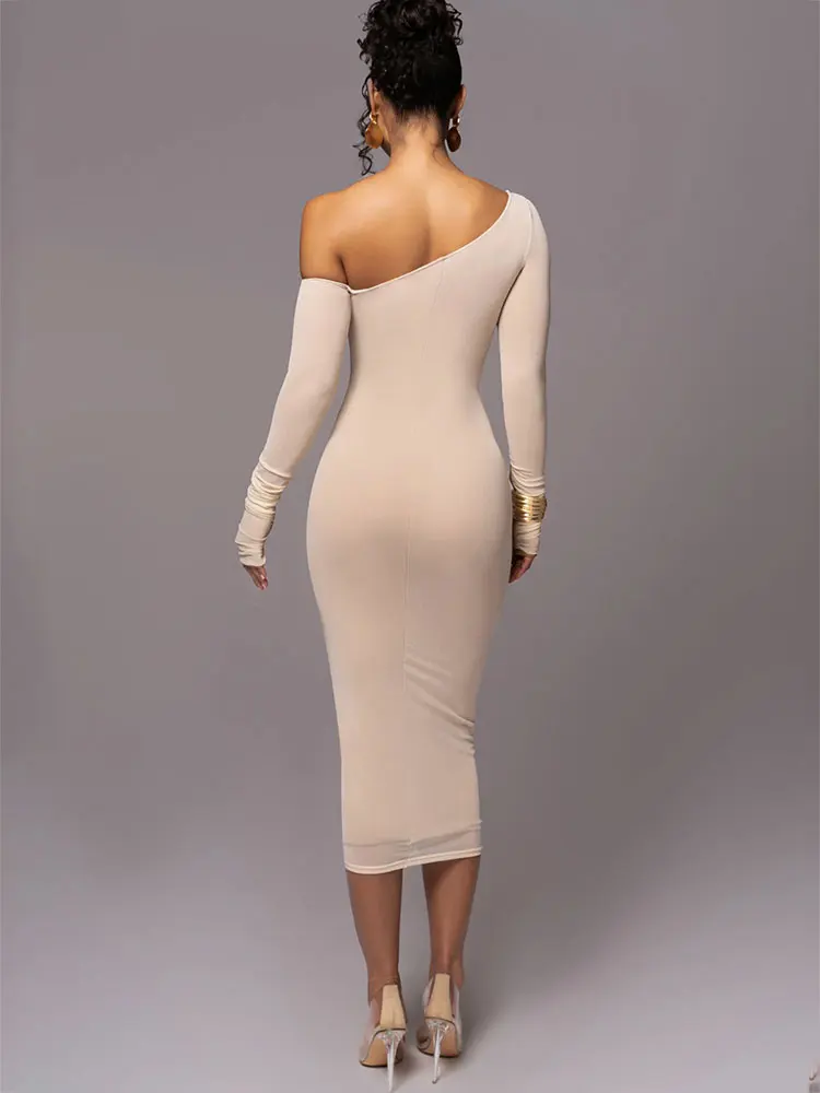 Сетчатое платье GACVGA средней длины с рюшами