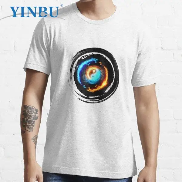 

Dragon Ying Yang YINBU Brand t shirts High quality Men's short funny print t-shirt Graphic Tee