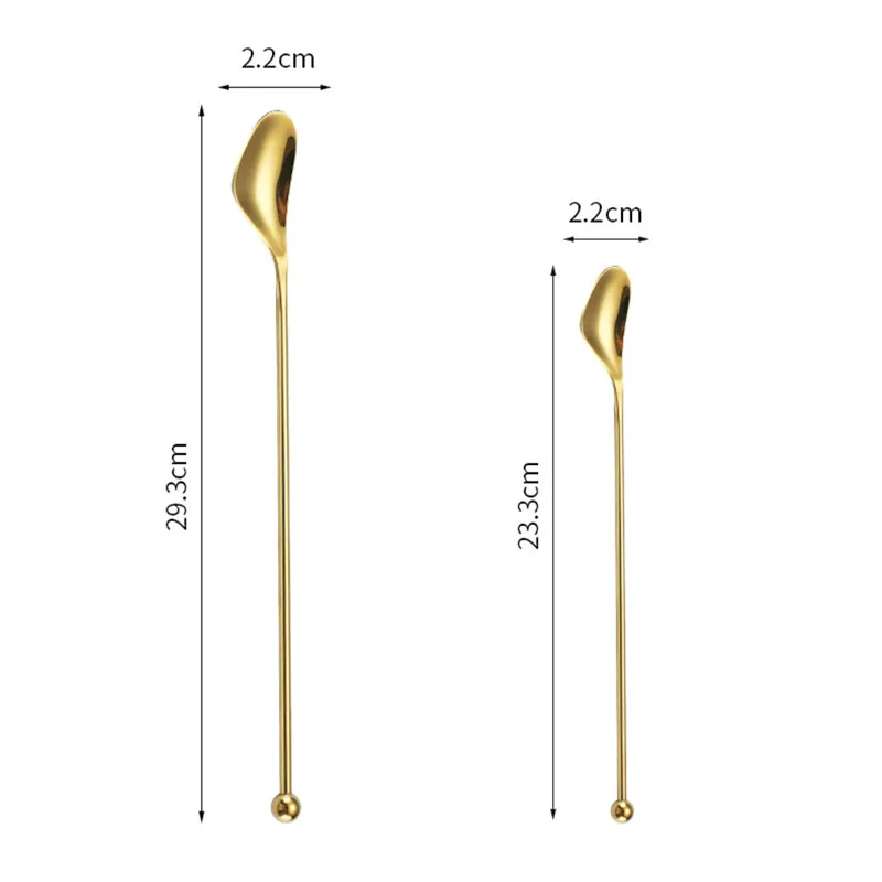 304 Stainless Steel Long Handle Bar Spoon Double Head Bartender Cocktail Swizzle Sticks Stirring Rod Stick Kitchen Accessories images - 6