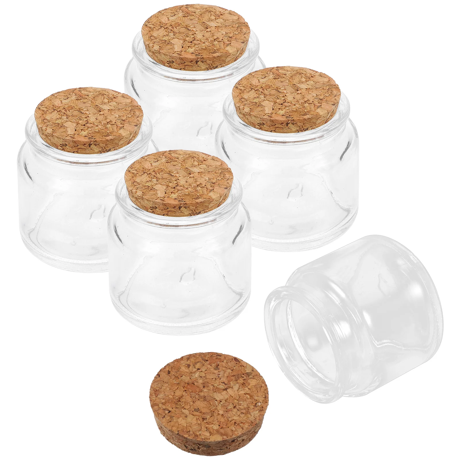 

5 Pcs Glass Bottle Tiny Bottles Cork Tealight Cup Coffee Candles Small Jar Vials Vitroleros Para Mini Lids Jars