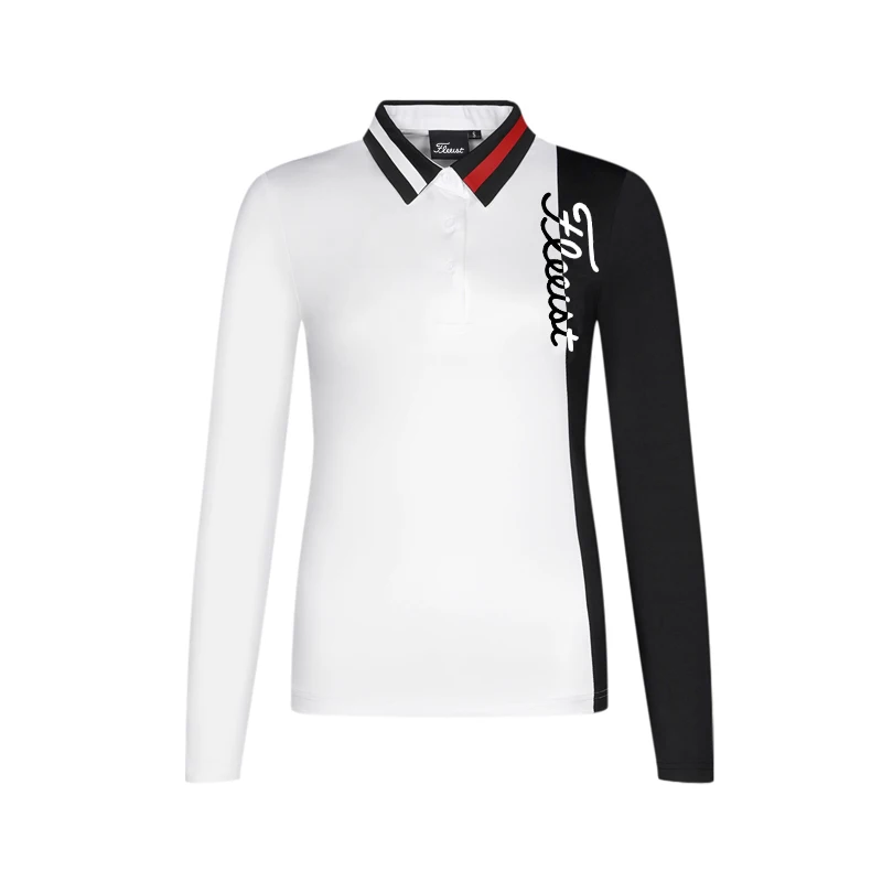 Women's Golf T-shirt Summer Sports Long Sleeve Shirt Golf Apparel Breathable Quick Dry Polo Shirt for Ladies