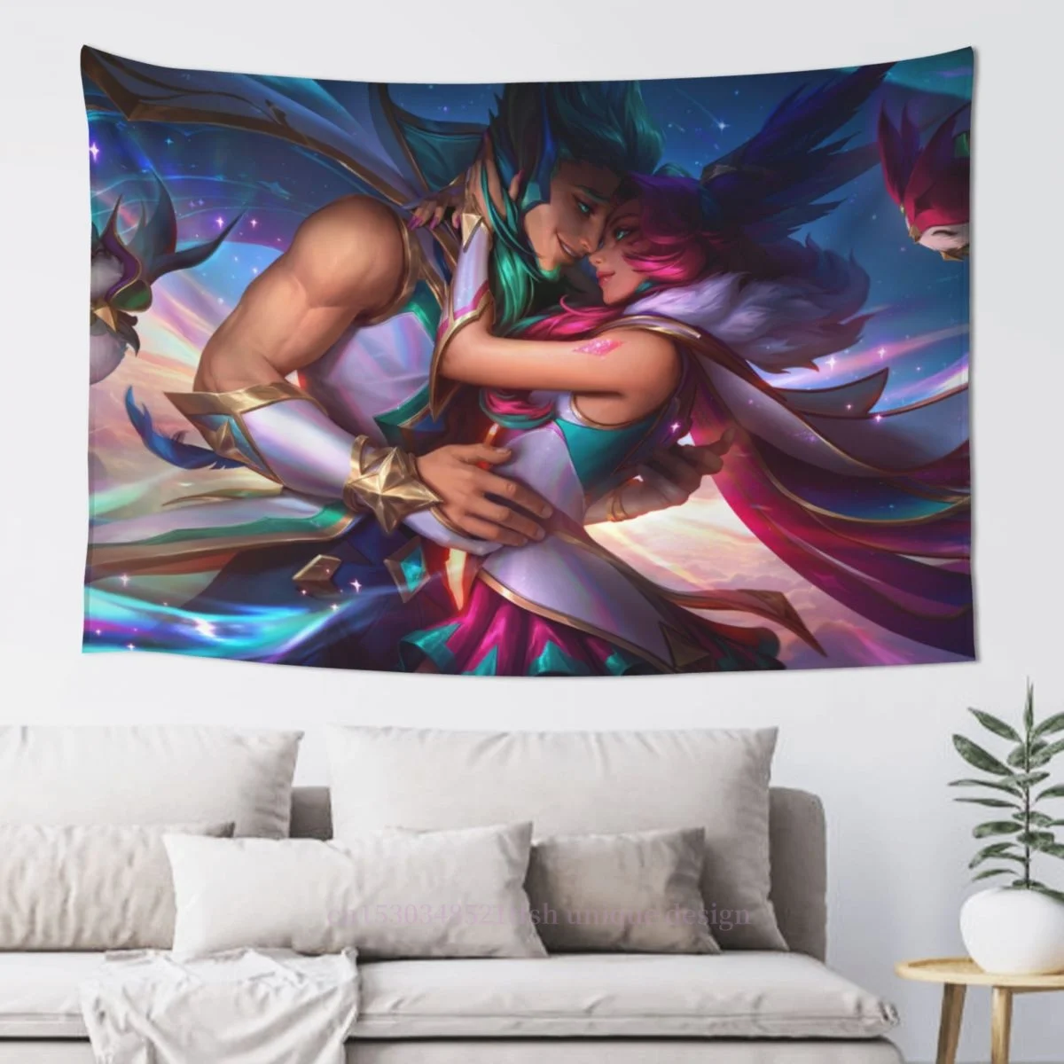 

Декоративный коврик xaya Rakan Arcane LOL, домашний гобелен, подвесное покрытие для гостиной, декоративное украшение, пляжный коврик