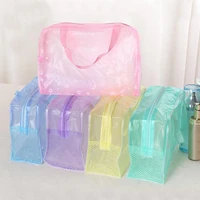 1 pc pvc transparent cosmetic bag travel toiletry bags handbag sac clear makeup bag for women girl waterproof zipper beauty case