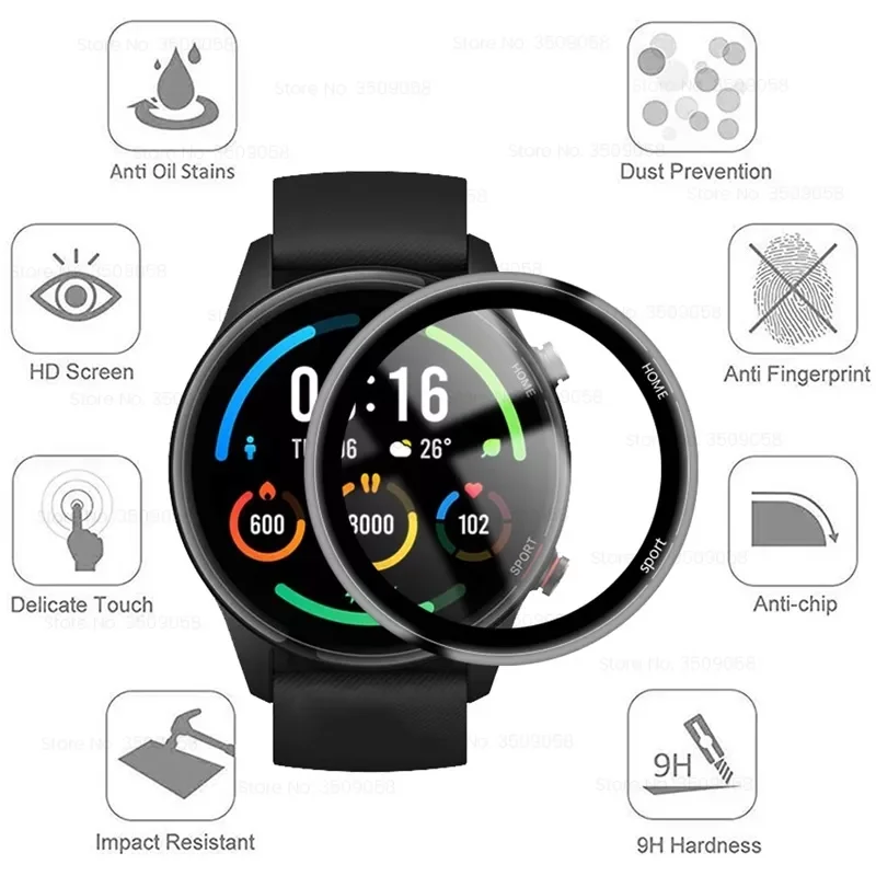 

1-2Pcs 9d curved protective glas for xiaomi mi watch color sports edition soft fiberglass screenprotector film smart accessories