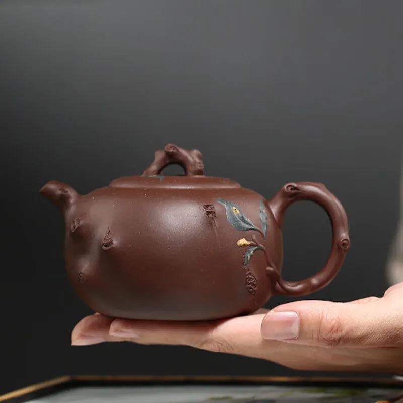 

Original Mountain Yixing Purple Sand Teapot Famous Handmade Purple Sand Teapot Raw Ore Tea Making Teaware Pipa Deep Love Gift Bo