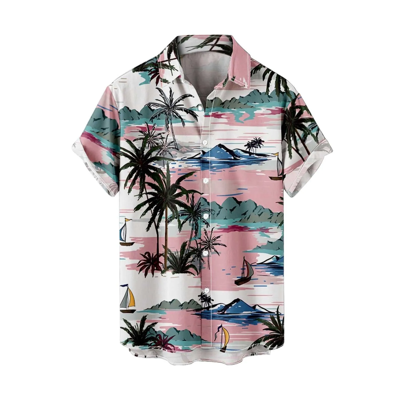 

Men'S Summer Vacation Tourism Beach Fashion Trend Leisure 3d Digital Printing Short Oversized Casual Shirt Camisas De Hombre