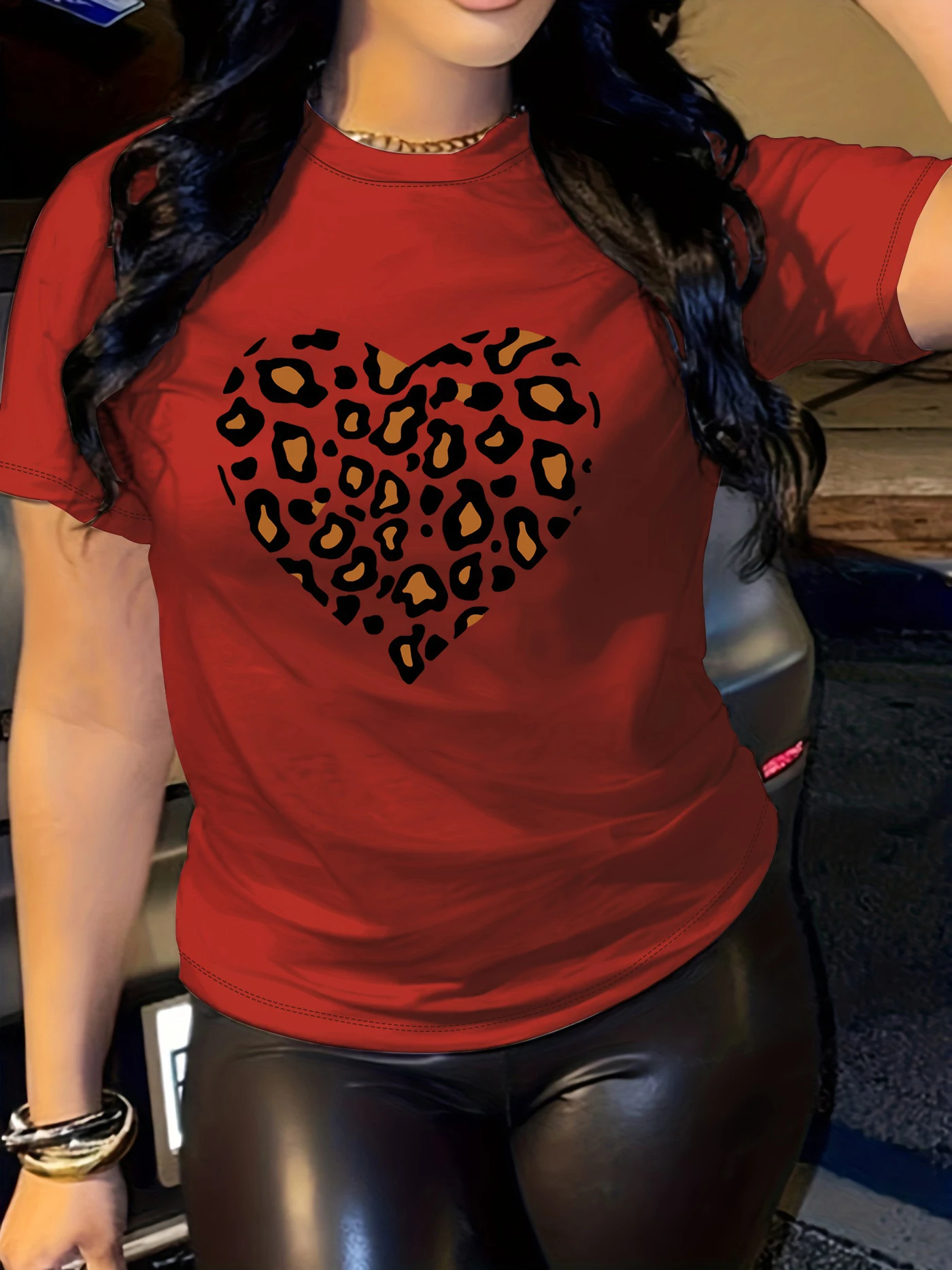 Футболка с принтом love повседневный топ коротким рукавом и круглым вырезом для