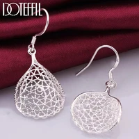 doteffil 925 sterling silver water drop network drop earrings charm women jewelry fashion wedding engagement party gift