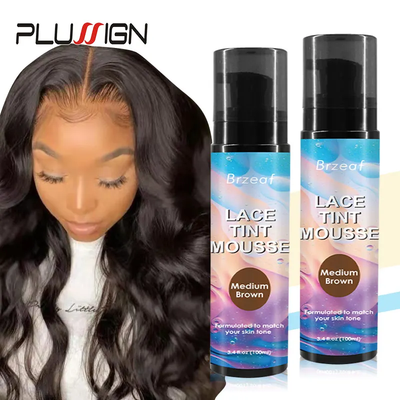 Plussign 100Ml 3.4Floz Lace Tint Mousse For Lace Frontal Wigs Brown Lace Tint Foam Lace Dyed Tools For Wigs Frontal