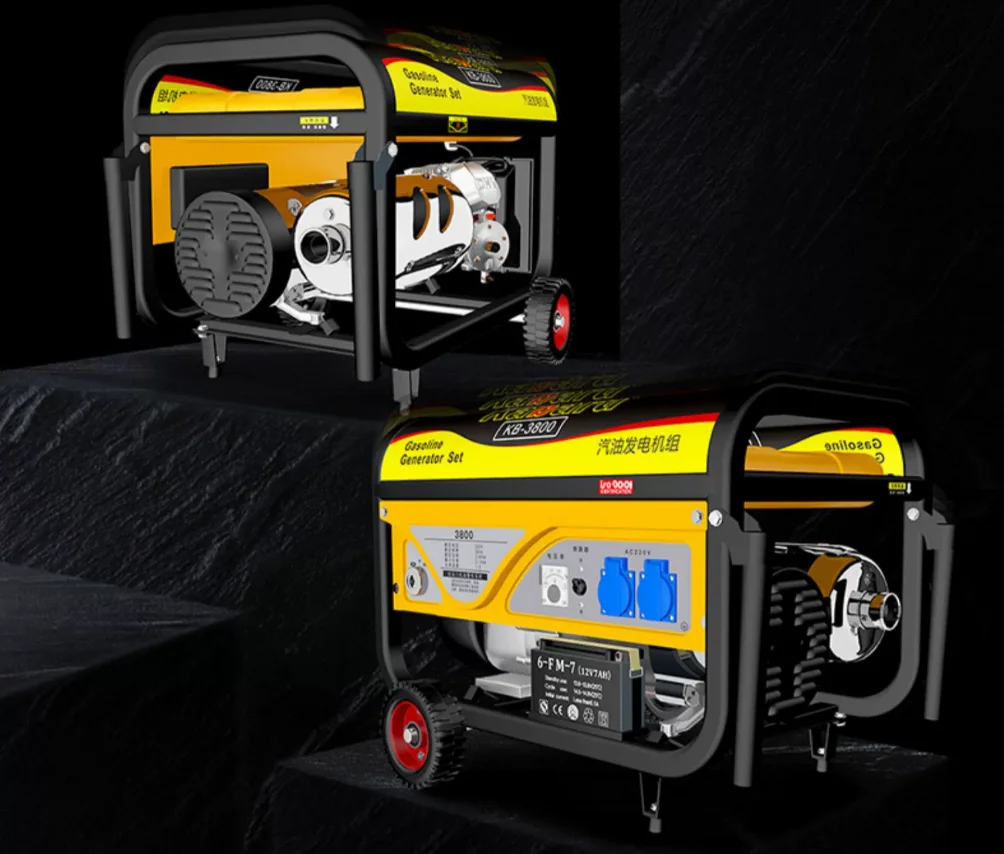 Бензиновый генератор 220 В бытовой маленький 3 кВт высокая мощность 5/6/8 380