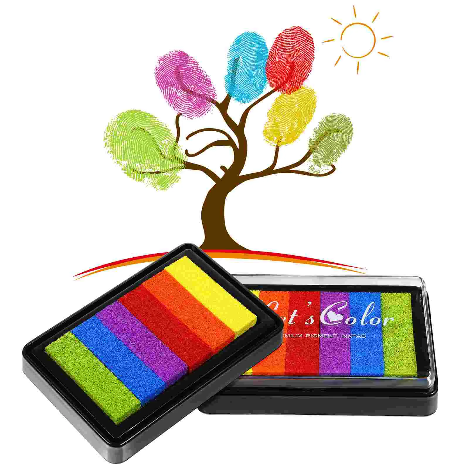 

4pcs Rainbow Color Finger Ink Pad Multicolor Inkpad Ink Pads for Rubber Stamps Stamp Pad Rubber Pad Washable Stamp Pads for Kids