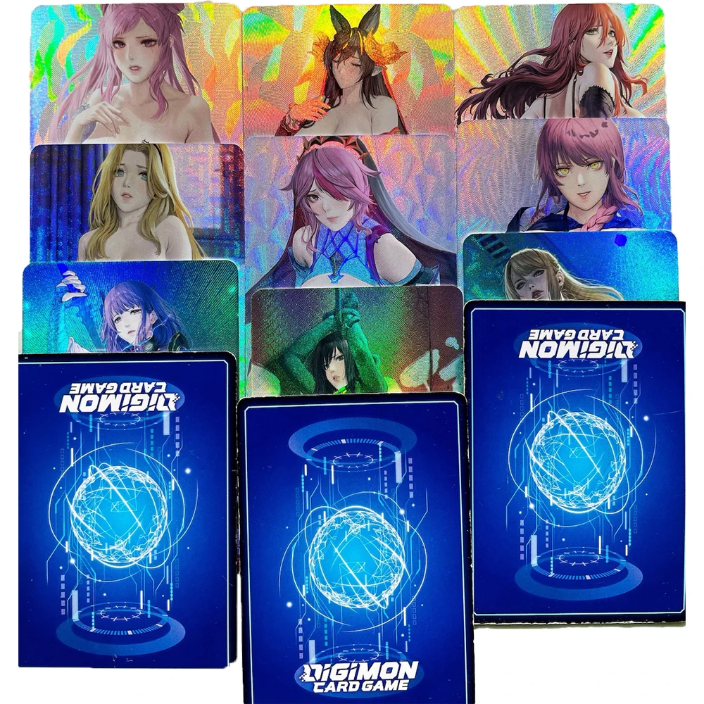 

9 шт./Набор Аниме Коллекционная карта Genshin Impact Beelzebul Kawaii сексуальная девушка преломляющая цветная флеш-карта аниме периферийный 63*88 мм