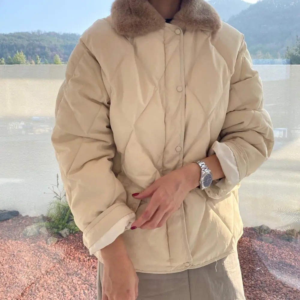 Женская зимняя куртка с воротником