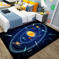 3D Solar System Universe Planet Celestial Carpet Space Planet Rug for Boy Bedroom Anti-slip Mat Bathroom Play Crawling Floor Mat
