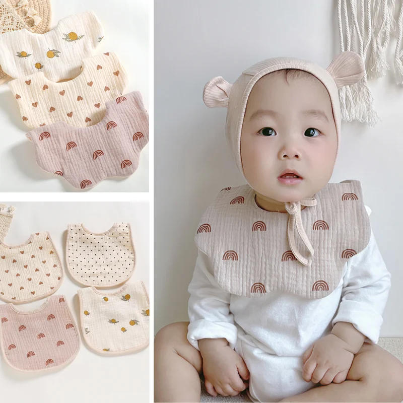

Unishuni Baby Bibs 6Layers 100% Muslin Cotton Bibs Super Absorbent Hypoallergenic Terry Cloth Newborn Bibs Adjustable with Snaps