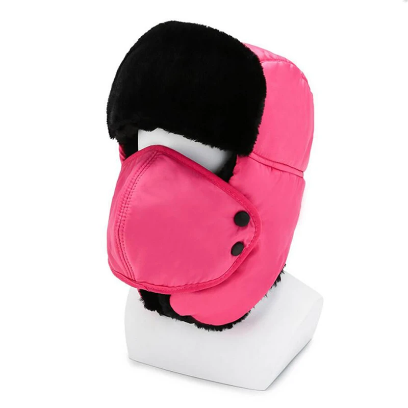 

Cold Thickening Plus Velvet Leifeng Hat Men And Women Winter Outdoor Ear Protection Warm Cotton Hat Mask Nose Protection Hat