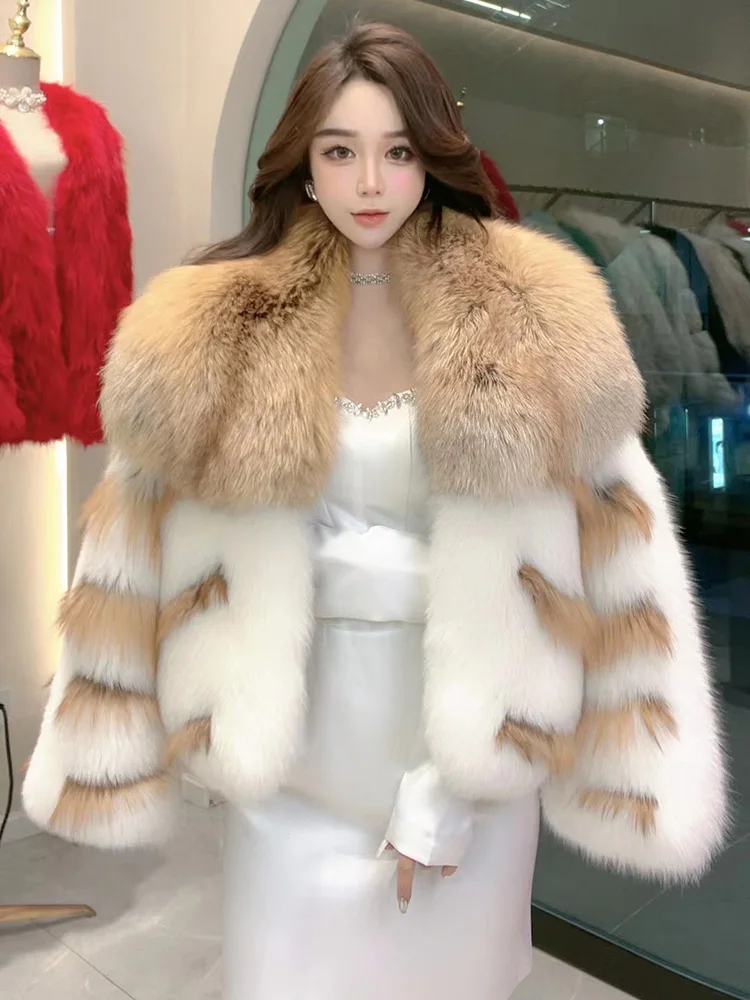 

OFURTEBUY Natural Real Fox Fur Coat Women Fur Coat For Women Warm Luxury Winter Jacket Women Promotion Female Vest Plus Size